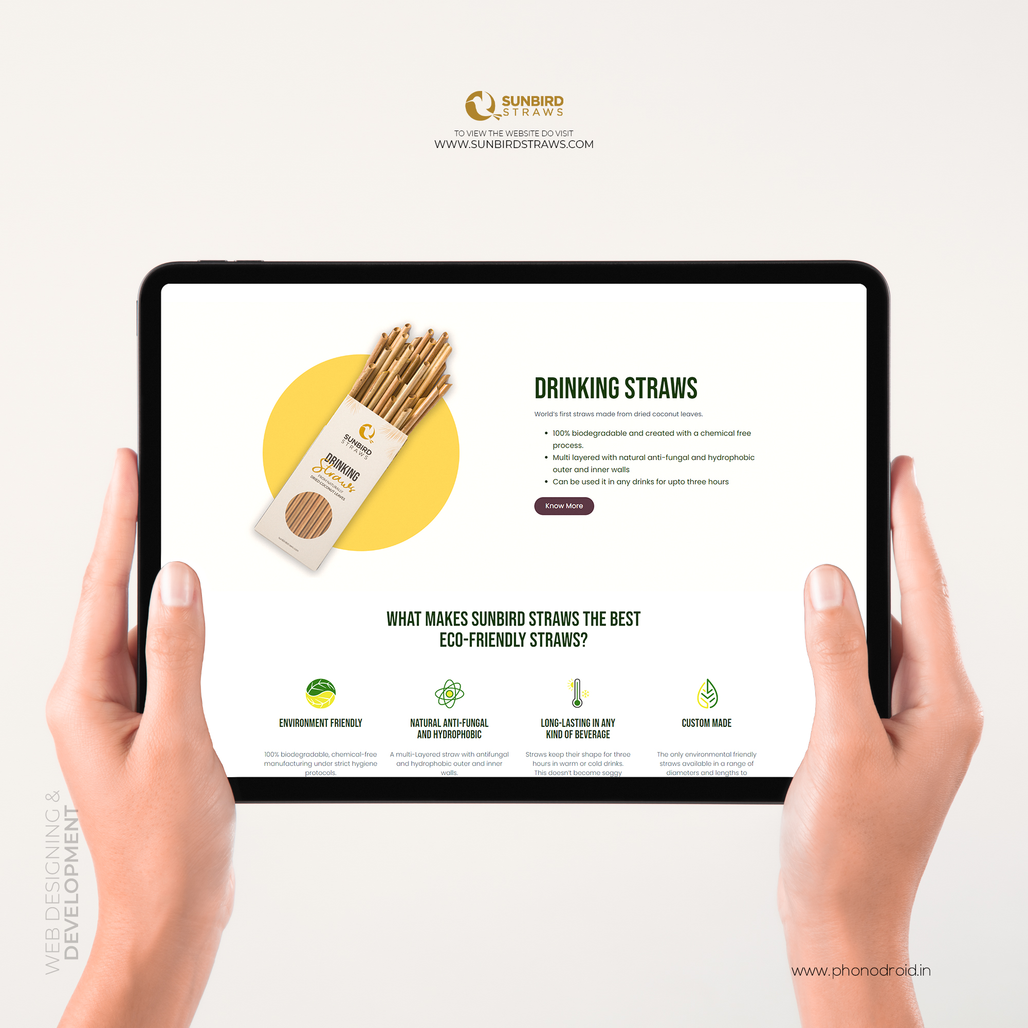 Sunbird Straws Website — Web Design & Development by Shajah Ottu Padikkal